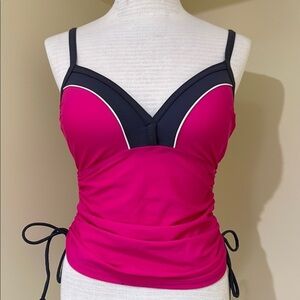 Free Country Double-Strap Adjustable Tankini Swim Top Size S New